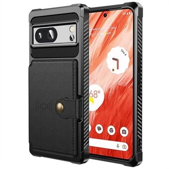 ZM03 Voor Google Pixel 8a Hoes Kaart Houder PU Leer+TPU Dubbele Laag Hybride Beschermende Cover