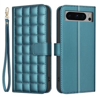 BINFEN COLOR BF34 voor Google Pixel 8 Pro Hoesje Lederen Telefoonhoesje Vierkant Ruitpatroon