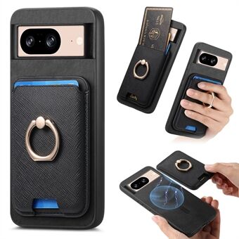 B3 Voor Google Pixel 8 Hoes Kaarthouder Losneembare Leren Beklede TPU Telefoonhoes