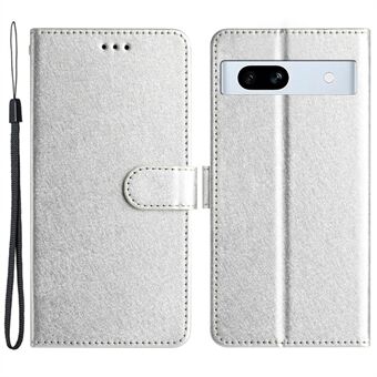 Voor Google Pixel 8a Hoes Flip Wallet Leer Zijde Textuur Telefoonhoesje