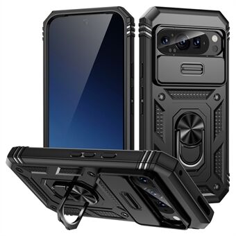 Voor Google Pixel 9 Pro XL Hoesje Met Schuifbare Lenscover En Kickstand TPU+PC Telefoonbeschermer