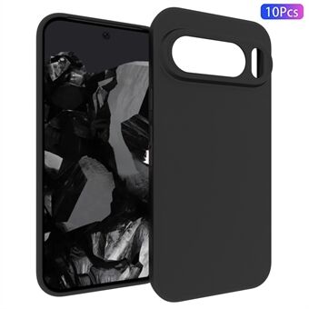 10 Stuks / Pak voor Google Pixel 9 Pro XL Hoes Anti-Vingerprint Zachte TPU Beschermhoes - Zwart