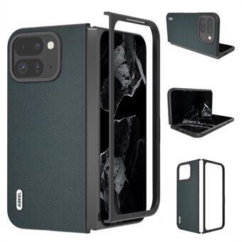 ABEEL Voor Google Pixel Fold 2 Hoes Echte Runderleren PC Telefoonhoes Zwarte Rand