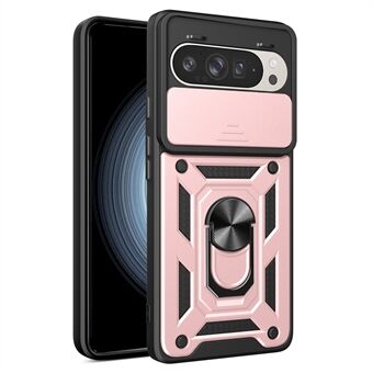 Voor Google Pixel 9 Pro / Pixel 9 Hoesje met Schuifbare Camera Deksel PC+TPU Standaard Telefoonhoesje