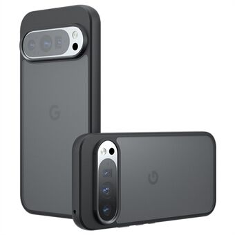 Voor Google Pixel 9 Pro / Pixel 9 Hoes Skin-Touch TPU+PC Matte Telefoonhoes, Transparant Zwart