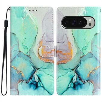 Voor Google Pixel 9 / 9 Pro Portemonnee Hoes PU Leren Patroon Afdrukken Standaard Telefoonhoes met Riem