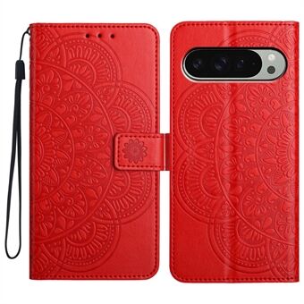 Voor Google Pixel 9 Pro XL Leren Hoes met Kaartsleuven Mandala Patroon Telefoonhoes standaard