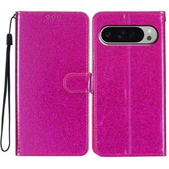 Voor Google Pixel 9 Pro XL Portemonnee Hoes Glitter Anti-Kras Leren Telefoonhoesje Standfunctie