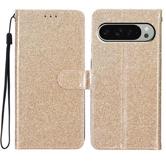 Voor Google Pixel 9 Pro / Pixel 9 Portemonnee Hoes Glanzend Anti-Kras Leren Telefoonhoesje Stand