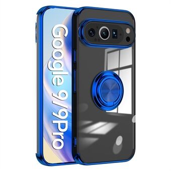 Voor Google Pixel 9 Pro / Pixel 9 Case Electroplating Kickstand TPU Telefoonhoesje Magnetische Autohouder