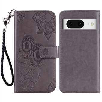 Voor Google Pixel 9 Pro / Pixel 9 Hoes Uil Bloem Gedrukt Leren Cover Portemonnee met Band