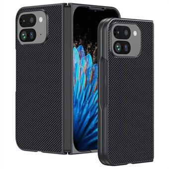 Voor Google Pixel 9 Pro Fold 5G Hoes Carbon Fiber Texture Leer+PC Anti-Val Opvouwbare Telefoon Hoesje