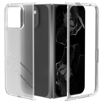 Voor Google Pixel 9 Pro Fold 5G Transparante Hoes Golvende Textuur Matte Hard PC Beschermende Telefoonhoes