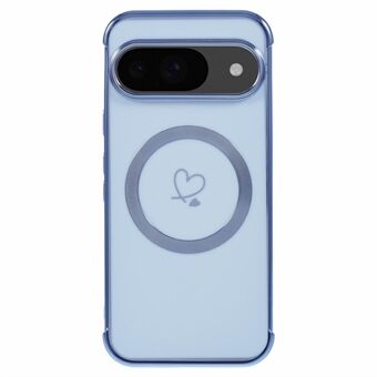 Voor Google Pixel 9 / Pixel 9 Pro Case Compatibel met MagSafe Geëlectroplateerde TPU Telefoonhoes Holle Liefde Harten