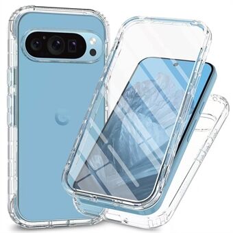 Voor Google Pixel 9 Pro XL Hoes TPU+PC Volledige Bescherming Schokbestendige Telefoonhoes met PET Schermbeschermer