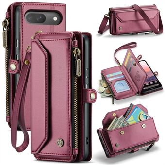 CASEME C36 Series Voor Google Pixel 9 / Pixel 9 Pro Hoes Crossbody Leren Telefoontas met 7 Kaartsleuven