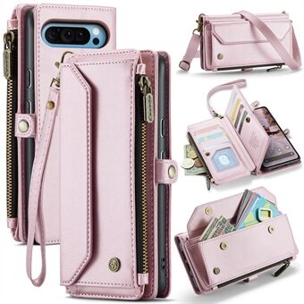 CASEME C36 Serie Voor Google Pixel 9 Pro XL Hoes Rits Portemonnee Leren Telefoonhoes met Bandjes