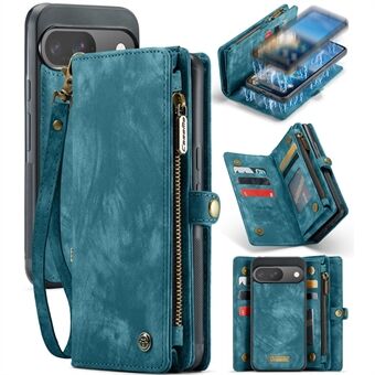 CASEME 008 Serie voor Google Pixel 9 / Pixel 9 Pro Case Leren Telefoonhoes Ritsvak Portemonnee