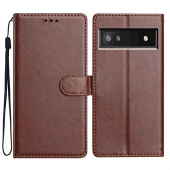 Voor Google Pixel 8a Leren Telefoonhoes Portemonnee Standaard Cover met Handige Strap