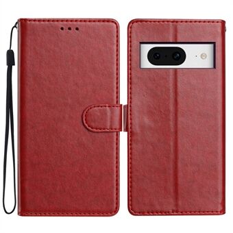 Voor Google Pixel 8 Leren Telefoonhoesje Wallet Stand Cover met Handige Strap