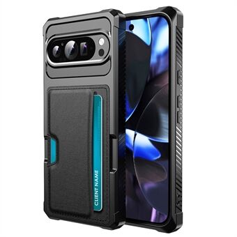 ZM02 Voor Google Pixel 9 Pro XL Hoes Kaartsleuf Leder+TPU Beschermhoes voor Telefoon