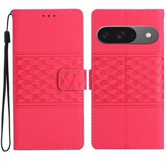 Voor Google Pixel 9 / Pixel 9 Pro Hoes Rhombus Leren Horizontale Flip Telefoonhoes
