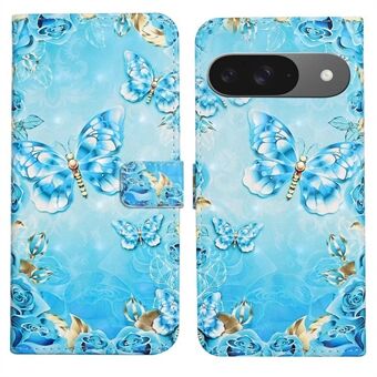 Voor Google Pixel 9 / Pixel 9 Pro Hoes 3D Creatief Patroon PU Lederen Standaard Telefoonhoes - Drie