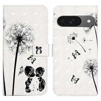 Voor Google Pixel 9 / Pixel 9 Pro Hoes 3D Creatief Patroon PU Leren Stand Telefoonhoes