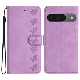 Voor Google Pixel 9 / Pixel 9 Pro Hoes Gedrukt Vlinder Leren Portemonnee Telefoonhoesje