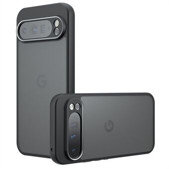 Voor Google Pixel 9 Pro XL Hoes Skin-Touch TPU+PC Matte Telefoonhoes, Transparant Zwart