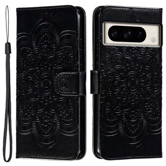 Voor Google Pixel 8 Pro Hoes PU Lederen Mandala Gedrukt Ontwerp Portemonnee Telefoonhoesje