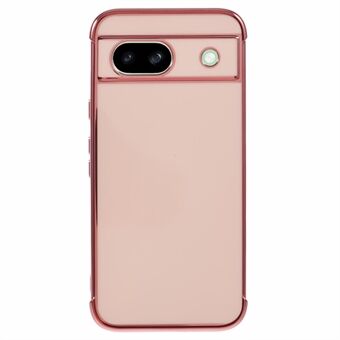 Voor Google Pixel 8a Hoes Electroplated Frame TPU Zacht Telefoonhoesje - Roze