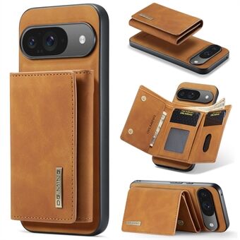 DG.MING M1-serie voor Google Pixel 9 Pro / Pixel 9 Hoesje Kickstand PU Telefoonhoesje met Afneembare Portemonnee