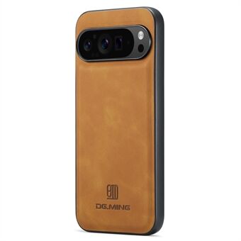 DG.MING Voor Google Pixel 9 Pro XL Hoes PU Leer Bedekte PC+TPU Hybride Telefoonhoes
