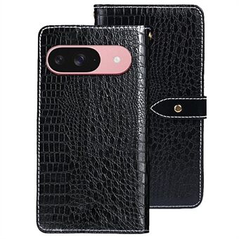 IDEWEI Voor Google Pixel 9 Pro / Pixel 9 Hoes Krokodillenstructuur PU Leren Flip Telefoonhoesje