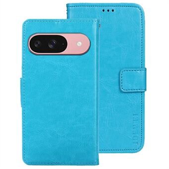 IDEWEI Voor Google Pixel 9 / 9 Pro Standaard Hoesje Crazy Horse Texture Lederen Telefoonhoesje