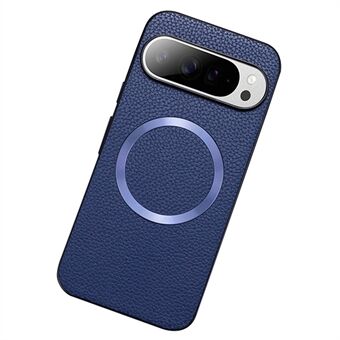 Voor Google Pixel 9 Pro / Pixel 9 Hoesje Compatibel met MagSafe Litchi Textuur PU Leer+TPU Telefoonhoesje