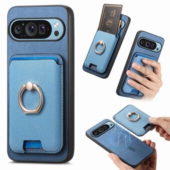 Voor Google Pixel 9 / Pixel 9 Pro Magnetische Hoes Lederen+TPU Telefoonhoes Afneembare Kaart Tas