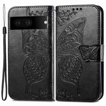 Voor Google Pixel 7 5G PU Leren Portemonnee Hoesje met Standaard en Bedrukt Vlinderpatroon, Telefoonhoesje dat Valbestendig is.