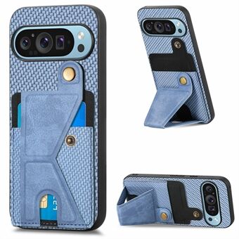 Voor Google Pixel 9 Pro XL Hoes K-vormige Kickstand Leer+PC+TPU Telefoonhoesje