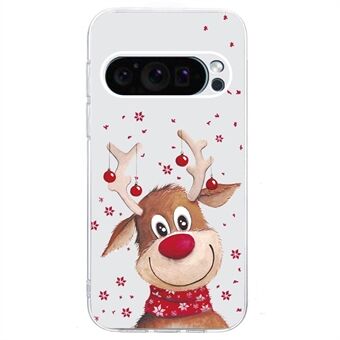 Voor Google Pixel 9 / 9 Pro Hoesje Kerstpatroon Print Zachte TPU Telefoonbeschermer