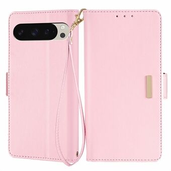 Voor Google Pixel 9 Pro / Pixel 9 Leren Portemonnee Hoesje RFID Blokkering Standaard Cover met Handriem