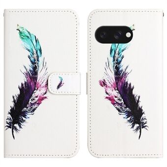 Voor Google Pixel 9a Hoesje Patroon Print PU Leren Portemonnee Telefoonhoes Kruis Textuur