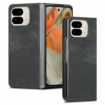 Voor Google Pixel 9 Pro Fold 5G Hoes Retro PU Leren Gecoate PC Opvouwbare Telefoonhoes