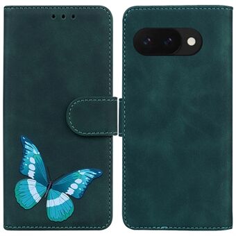 Voor Google Pixel 9a Stand Hoesje PU Leren Telefoonhoesje met Vlinderprint