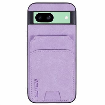 SUTENI H02 Voor Google Pixel 8a Hoes Met Kaartgleuven, Kickstand, Litchi Textuur Lederen+TPU Cover