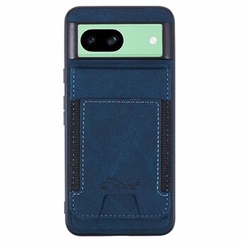 SUTENI H17 Voor Google Pixel 8a Magnetische Hoes Kaartsleuven Leer+TPU Kickstand Telefoonhoesje