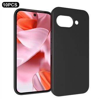 10 stuks / pakket voor Google Pixel 9a hoes anti-vingerafdruk zachte TPU beschermhoes - Zwart