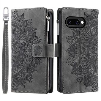 Stijl 006 Voor Google Pixel 9a Telefoonhoes Mandala Bloem Patroon PU Lederen Rits Portemonnee Stand Cover