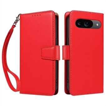 Voor Google Pixel 9 Hoes RFID-Blokkerende Leren Portemonnee Flip Telefoonhoesje met Polsbandje
